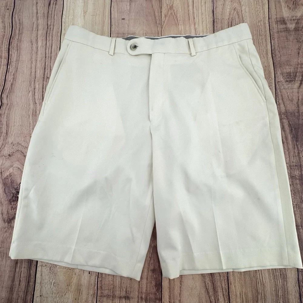 Ballin Golf Short Comfort Eze Nash Cream Ivory Flat Stretch Performance Men's 36
